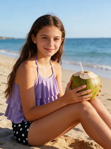 Image of UIQUR Girls Swimsuit Two Pieces Tankini Set Bikini Bathing Suits 7-16Y