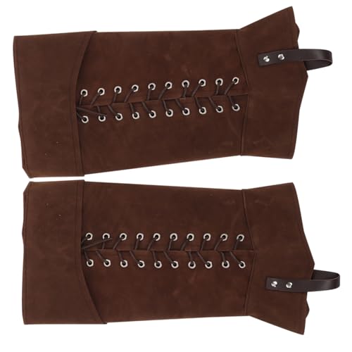 Guêtres médiévales en cuir marron Beaupretty pour costume de pirate cosplay