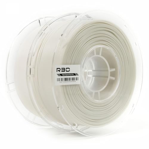 R3D PLA Pro White High Speed Filament 1.75mm 2KG, 3D Printer Filament for 30-600 mm/s High-Speed Printing, Dimensional A