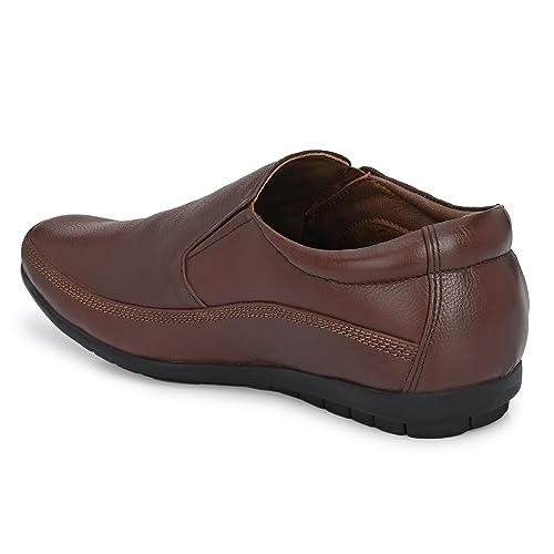 Image of egoss Stretch Genuine Leather Slip-On Shoes for Men | Formal, Office Comfortable, Stylish & Durable Footwear - GS | Pp, 345 PP