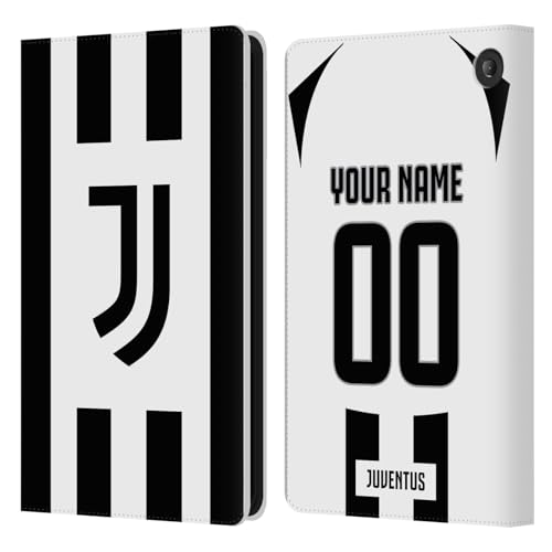 Head Case Designs Officially Licensed Custom Customized Personalized Juventus Football Club Home 2024/25 Kit Leather Book Wallet Case Cover Compatible with Amazon Fire 7 2022