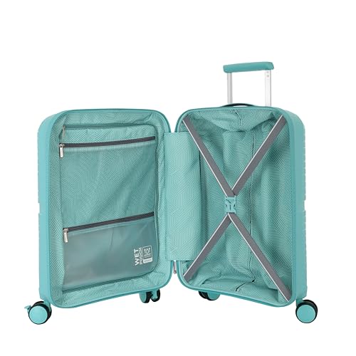 Image of American Tourister AIRCONIC2.0 SP 55 cm Small Cabin Polypropylene (PP) Hard 8 Wheels Spinner Luggage /Suitcase /Trolley Bag for Travel (Purist Blue)