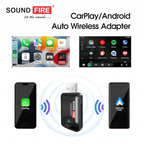 Image of SOUND FIRE SF-CA03 Wired to Wireless Carplay & Android Auto USB Adaptor Plug N Play for OEM Car Stereo