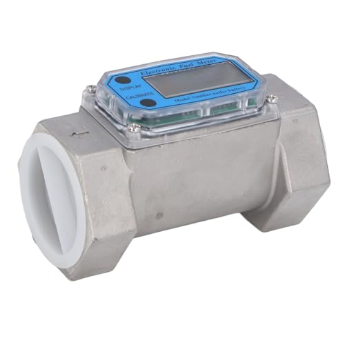 Caudalímetros Agua Digital, Acero Inoxidable Medidor de Flujo de Turbina de 2 Pulgadas 35-250 L/Min, Unidad L, GAL, PTS, QTS