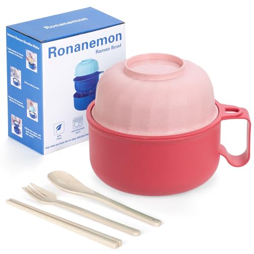 Large Ramen Bowl,40oz Ramen Noodle Bowls Microwavable, Ramen Cooker with strainer, Microwave Pasta Cooker, Gift for College Boys Girls Male Female Dorm Room Essentials Instant Lunch