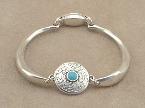 Cool Boho Turquoise Bracelet - Stacking Wristband Bracelet - Bohemian Jewelry For Women - Turquoise Ethnic Gipsy Coin Charm - Gifts For Her #TOP6