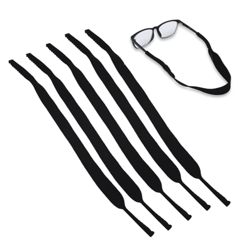Agatige 5pcs Eyeglass Straps, No Tail Elastic Neoprene Eyewear Retainer Cord Chain Sport Sunglass Holder Neck Strap for Toddler and Kid Men and Women