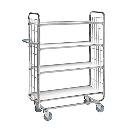 Kommissionierwagen 250 kg, mit 4 Böden, LxBxH 1.195 x 470 x 1.590 mm, verzinkt