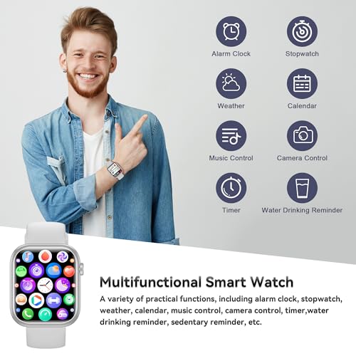 Image of Smart Watch for Men Women(Answer /Make Call), 1.83 inch Fitness Watch with Heart Rate /Blood Pressure /Blood Oxygen, Pedometer, Sleep Tracker,120+ Sport Modes, IP68 Waterproof Fitness Tracker for Android iOS