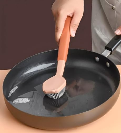 Miniatura 4 de Juego de cepillos de limpieza de cocina de silicona, resistente al calor, paquete de 2, color azul