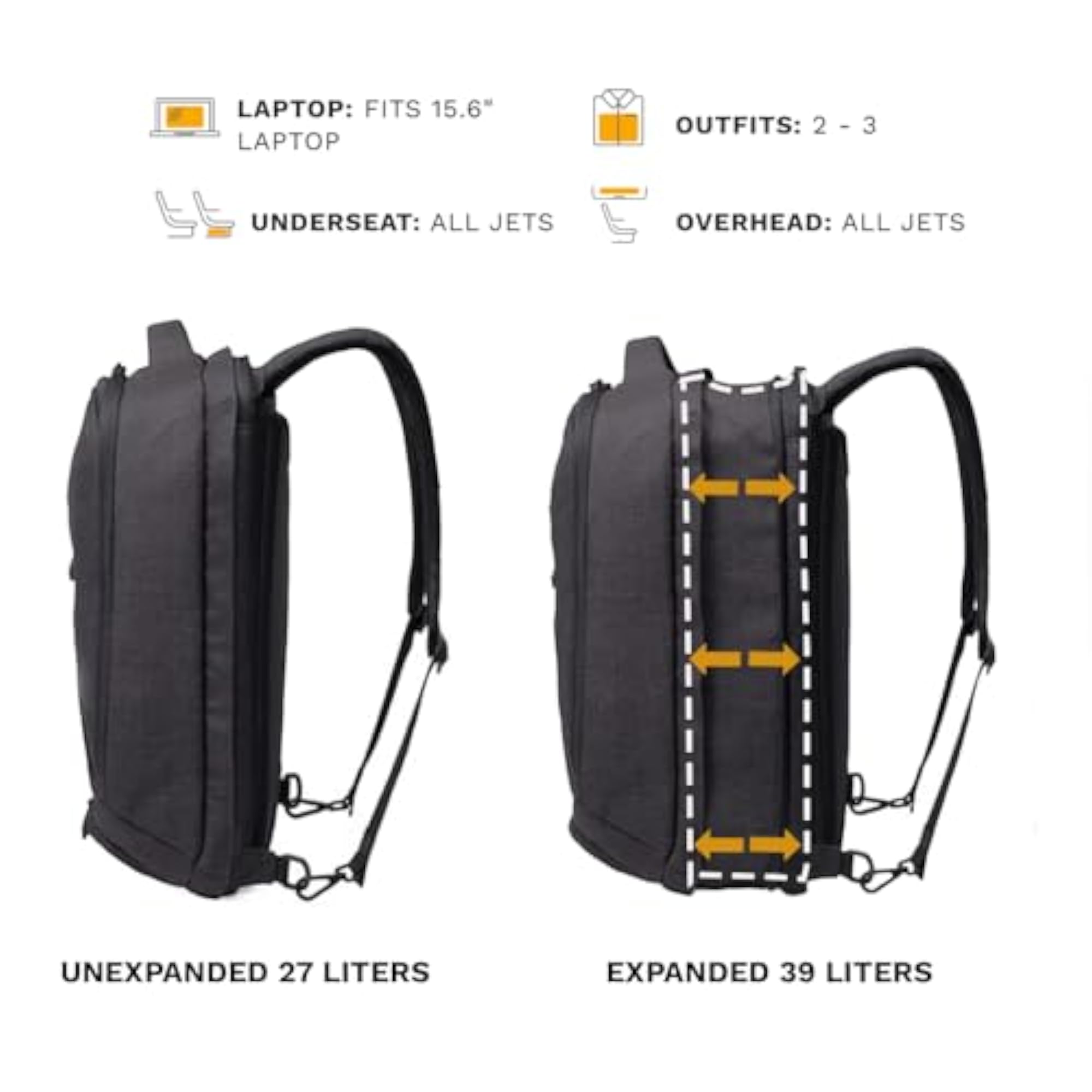 Two-In-One Expandable Travel and Work Laptop Backpack