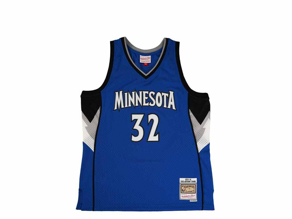 Mitchell & Ness Karl-Anthony Towns #32 Minnesota Timberwolves 2015-16 Swingman NBA, maglia blu