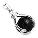 BEADNOVA Healing Natural Black Onyx Gemstone Necklace Crystal Ball Pendant Necklace with Stainless Steel Chain 18 Inches