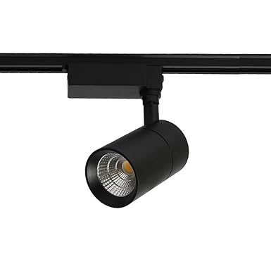 Harold Electricals 10 Watt Cylindrical COB Track Light | Rotatable LED Spotlight for Showroom, Hotels, Lobby, Hallway, Studio, Store, Shops - Black Body (Cool White Light)