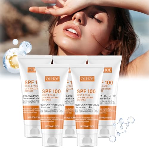 Orgrul Protector solar SPF 100, protección UVA/UVB, hidratante, antienvejecimiento, 50 g (5 unidades)