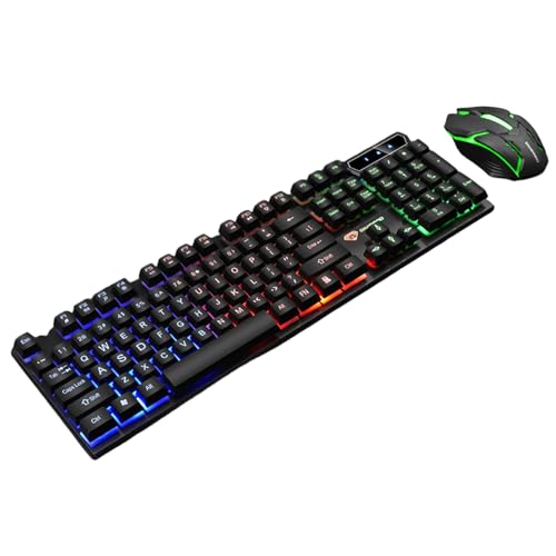 Clavier mécanique rétroéclairé RVB 104 touches USB pour jeu vidéo et saisie de texte rapide