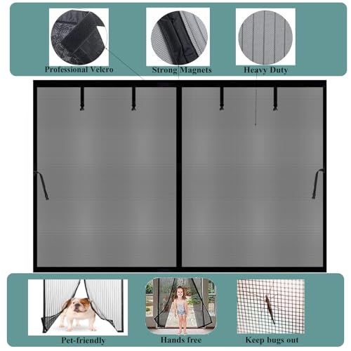 Image of Magnetic Garage Door Screen 12x9ft for 1 Car Garage Carport Patio Porch