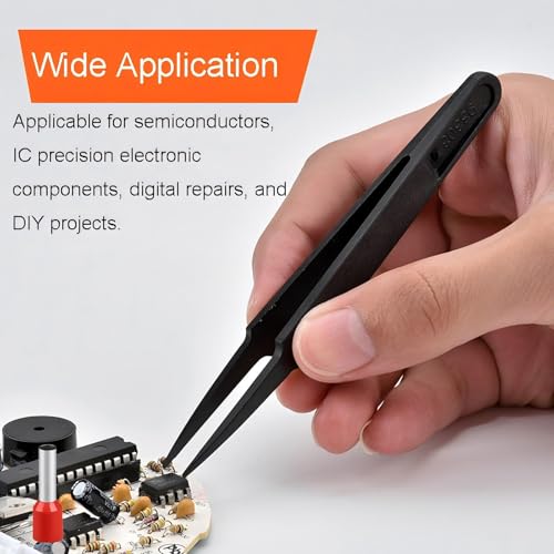 8 Stück Pinzetten, Kunststoff, antistatisch, für Elektronik, Schmuckherstellung, Laborarbeiten, Hobbys