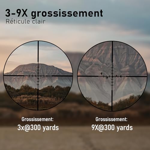 UUQ 3-9x32 Tactical Rifle Scopes,Front AO (Parallax Adjustment) Red Green Illuminated, Mil-dot Reticle,Locking/Hold Zero Turrets, High Profile Mount Rings - Image 3