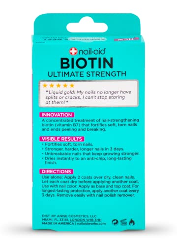 Nail-Aid Biotin Ultimate Strength - Nail Treatment & Strengthener - Clear, 0.55 Fl Oz (08873) #TOP2