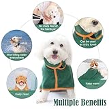 FORYNXHWIN Hundebademantel Mikrofaser, Hundebademantel Extra Saugfähig, Badezubehör Badetuch Schnelltrockend Hund, Bademantel für Kleine Mittlere Hunde (S, Grün)