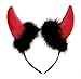 Cerchietto per capelli con corna da diavolo rosse