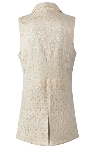 Mens Gothic Steampunk Double Breasted Vest Waistcoat VTG Brocade2