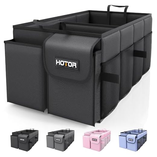 25+ Clever Car Trunk Organization Ideas to Maximize Space 2 HOTOR Trunk Organizer - Car Organizer, Foldable Trunk organizer for SUVs & Sedans, Sturdy Car Organization for Car Accessories, Tools, Sundries, Black, 2 Compartments, 21.3"×12.6"×10.6"