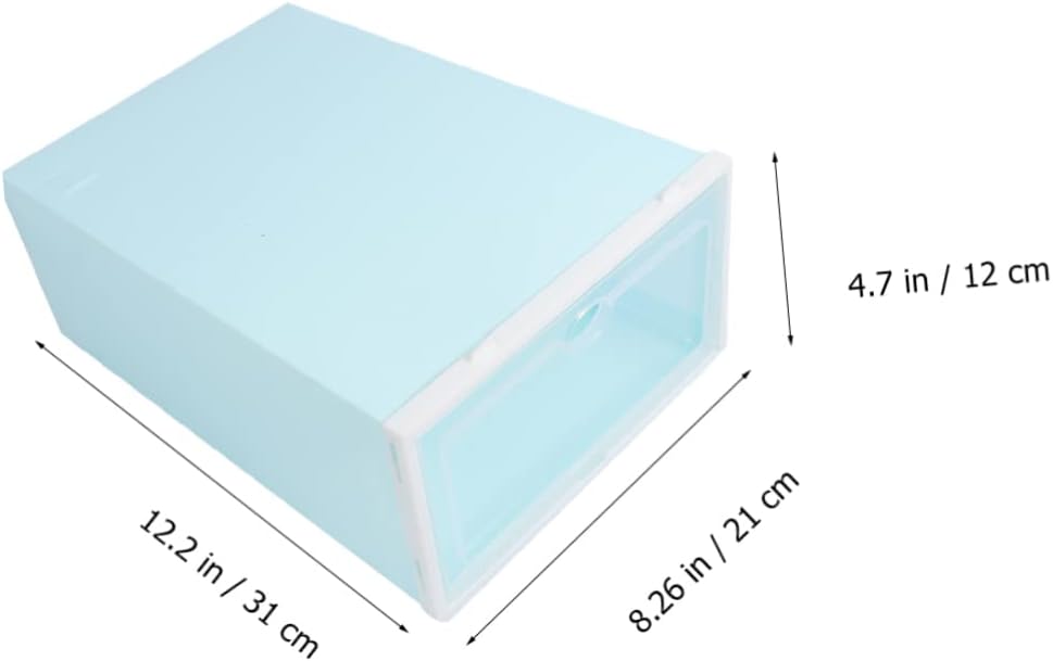 PRETYZOOM 6pcs Thickened Shoe Box Storage Container Stackable Shoe Racks Plastic Organizer for Home Office