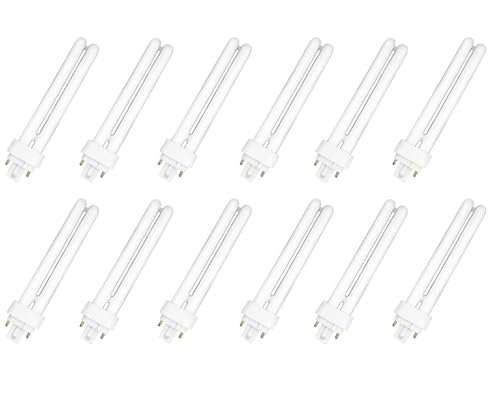 Genérico ORION91oficial Pack de 6 Bombillas de Bajo Consumo PL 2 Tubos, G24D-3 2 Pin, 26W Equivalente a 120W, 1456 Lúmenes, 4000K Luz Blanco Neutro, 8000 Horas, 14.5 x 2.5 cm