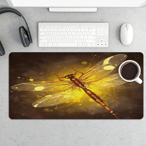 Mouse Pad Grande Abstract Yellow Dragonfly de Goma miniatura 5