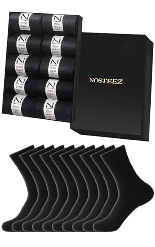 [NOSTEEZ] 靴下 メンズ ビジネス ソックス 竹素材 抗菌防臭 10足セット 24-27㎝ 黒