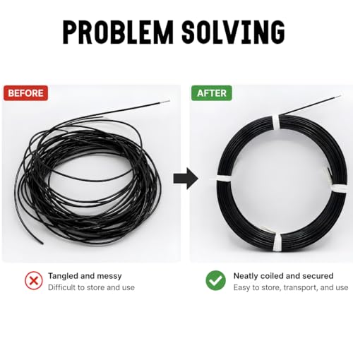 Image of WIRESLAB 300 Feet Metallic Twist Cable Roll for Versatile Cable Ties and Garden Ties - Reusable Fastening Solution for Home, Garden, and DIY Projects,Black