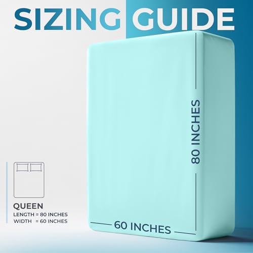 Image of Utopia Bedding Extra Deep Pocket Queen Fitted Sheet, Fits up to 21 Inch Mattress - Hotel Luxury, Soft, Breathable and Comfy - Shrinkage and Fade Resistant - Easy Care (Spa Blue)