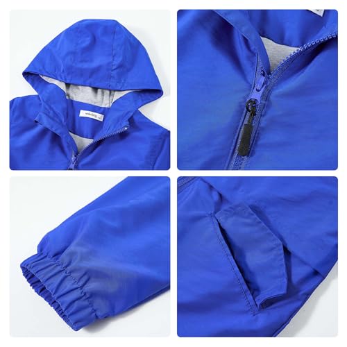 Image of Volunboy Toddler Boys Windbreaker Casual Outerwear Kids Lightweight Zip Hooded Jacket Baby Cute Dust Coat