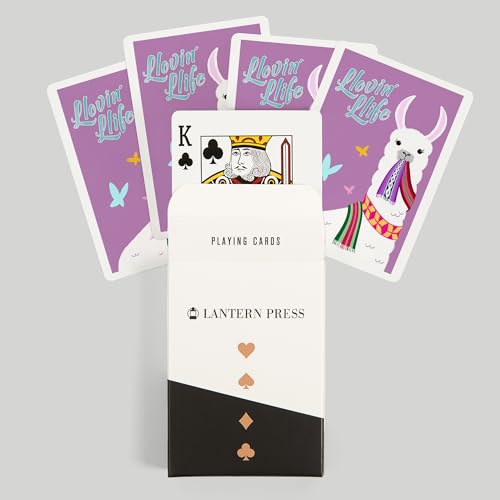 Baraja de póker Llovin' Llife Llama púrpura 52 cartas miniatura 6