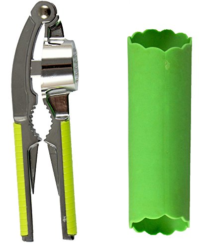 Garlic Press and Garlic Peeler Set - Stainless Steel Garlic & Ginger Crusher - BPA Free Garlic Peeler - Easy to Use and Easy Cleaning - 'No Problem' Guarantee!