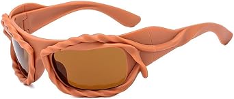 Steampunk Twisted Sunglasses Men Women Hip Hop Punk Sun Glasses Male Streetwear Shades