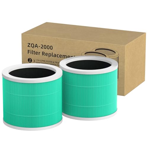 Image of 2 Pack ZQA‑2000A / ZQA‑2000B / ZQA‑2000C Replacement Filter Compatible with Cobectal & Oterbear ZQA‑2000 Series Air Purifiers, 3‑in‑1 HEPA Filter with Activated Carbon