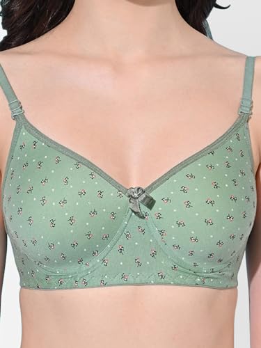 Image of FIMS - Fashion is my style Women Cotton Blend Padded Non-Wired Everyday Bra Pack of 1 Cup- B Multicolor