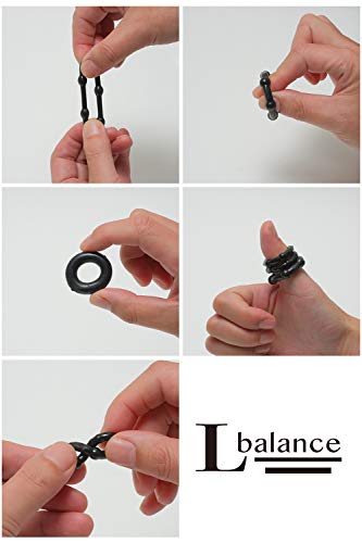 [Lbalance] ペニスリング 男性用 コックリング シリコン リング [ 高弾力 巻き込み防止 ] (ブルー＋クリア＋ブラック) - 画像6