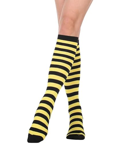 Image of Women's Knee High Athletic Socks Casual Stripes Tube Socks Outdoor Sport Socks