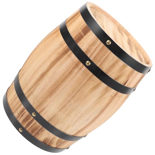 Barril decorativo de madera POPETPOP, artesanía retro única para vino antiguo