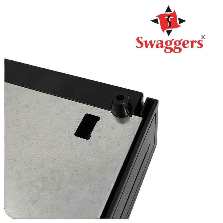 Image of swaggers Manual & Electronic Supreme Cash Drawer For Point of Sale (POS) System, 4 Bill & 2 coins (Removable Cash Tray) | Best use For Shops /bussiness /counter (Black Colour)