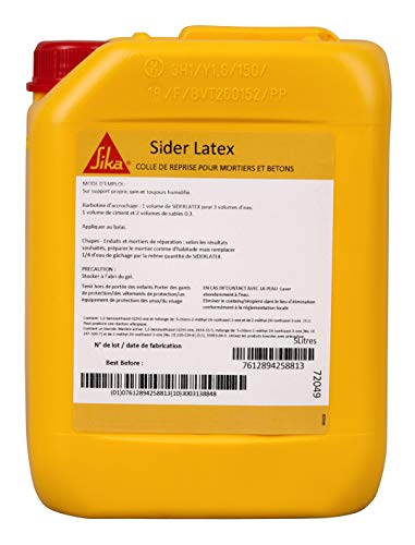 Sider Latex - Colla ripresa per malta e cemento, 20 L, colore: Bianco, 72049