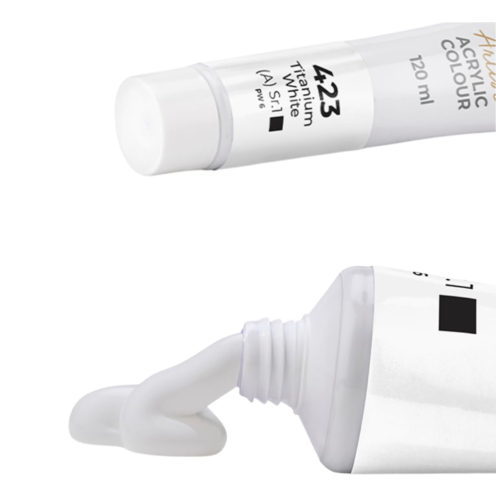 Camlin 423 Acrylic Finish Colour Tubes, White 120ml