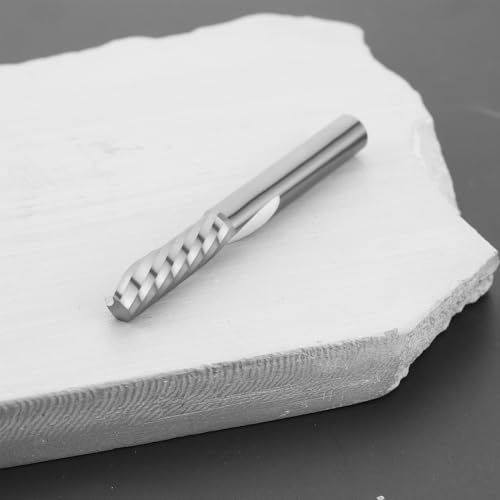 EMSea O-Flöte-Downcut-Spiralfräser-Bits 1/4 Zoll 22 Mm Schnittlänge für Aluminium Kunststoff Acryl Holz MDF PVC