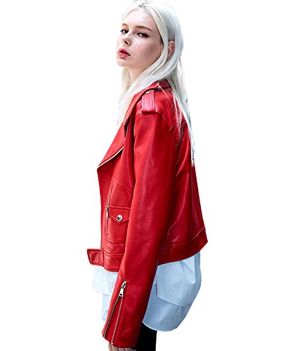 LY VAREY LIN Women's Zipper Motorcycle Biker Faux Leather Jackets3