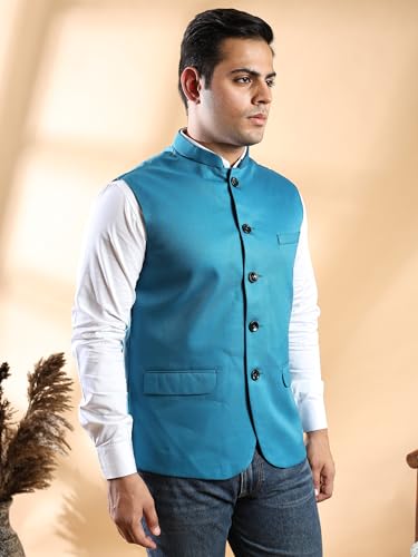 Image of Ethluxis Men's Designer Solid Nehru Jacket /Waist Coat /Bandhgala