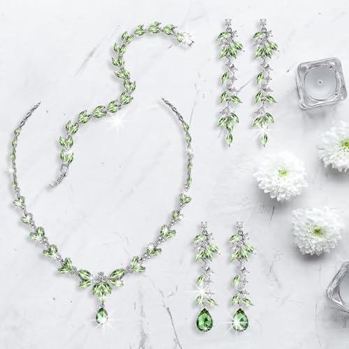 Wedding Jewelry Set for Women Bridal Bridesmaid Accessories Necklace Bracelet Earrings for Party3